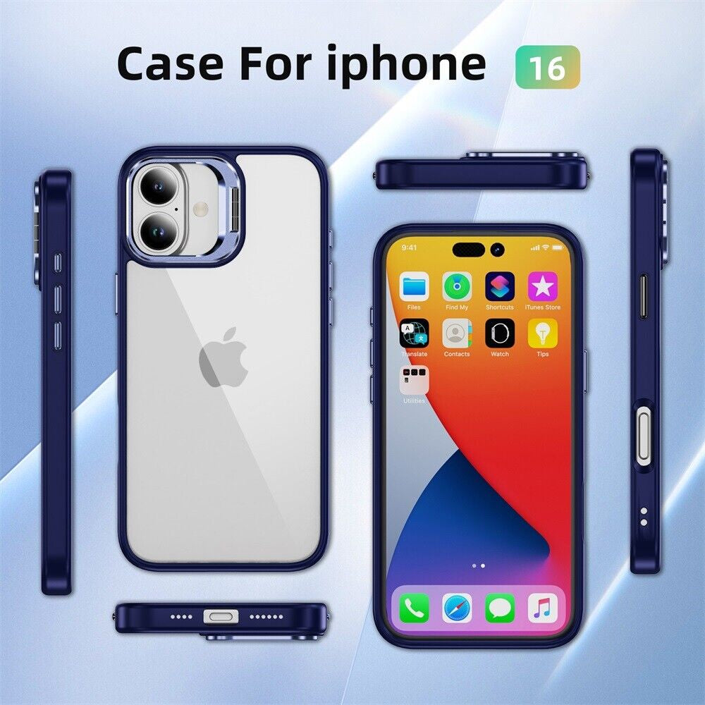 For Iphone 16 Pro Max/16 Pro/16 plus Case Phone Rugged Len Stand Case Cover