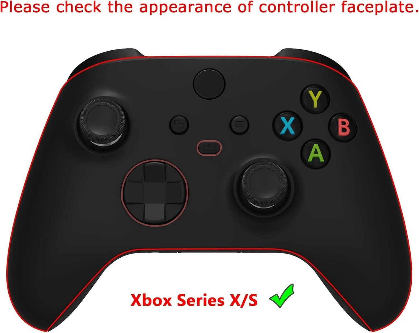 Black Pure Anti-Slip Cover Skin for Xbox Series Controller with Thumb Grip Caps