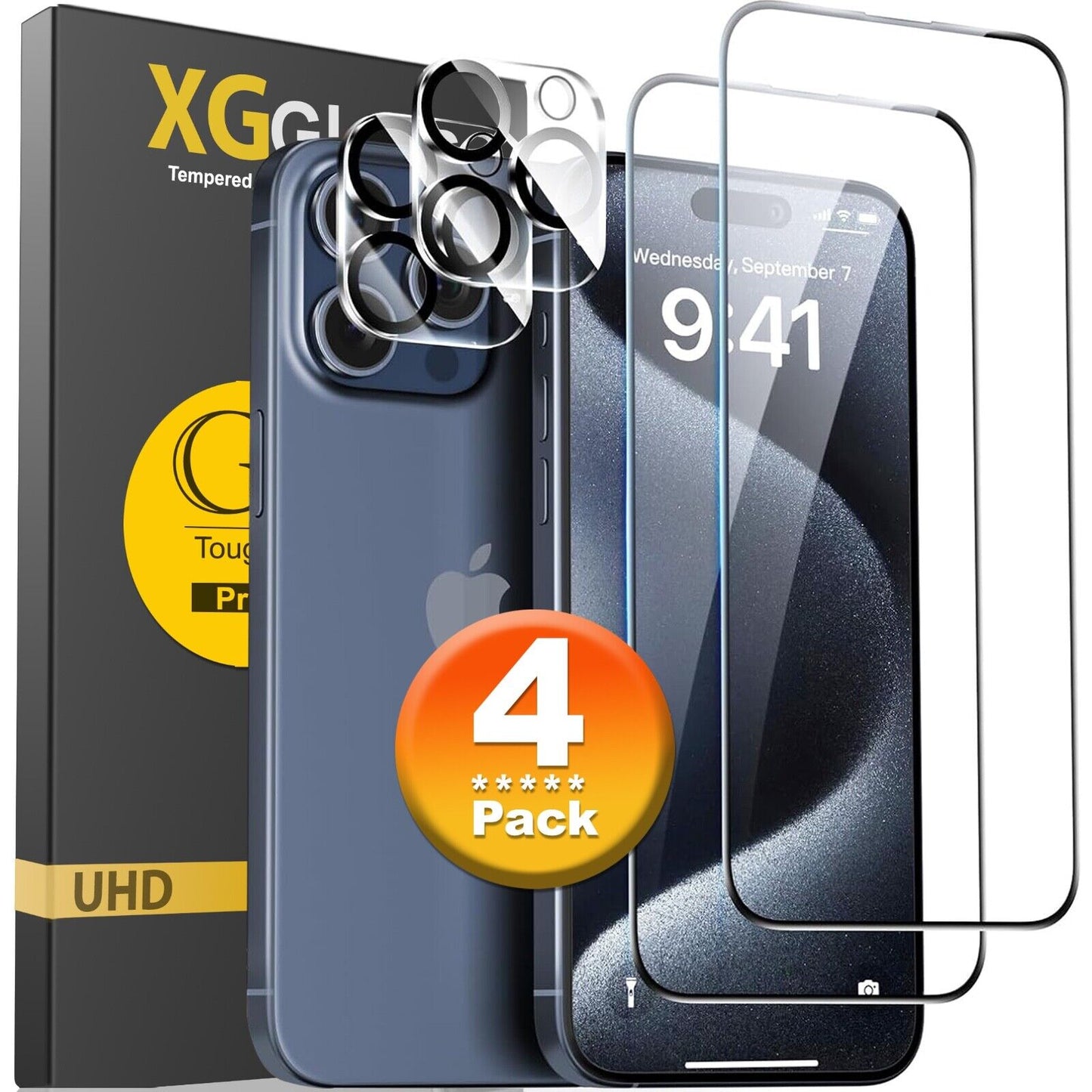 For Iphone 16 15 14 13 12 11 Pro Max Tempered Glass Screen Camera Protector