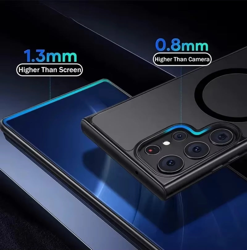 New Matte Wireless Charge Phone Case for Samsung Galaxy S25 S24 S23 S22 Ultra plus S20 S21 FE for Magsafe Magnetic Frosted Cover