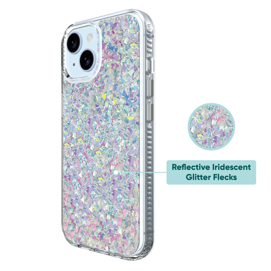 . Phone Case for Iphone 16E / Iphone 15 / Iphone 14 / Iphone 13 - Iridescent Glitter Fleck