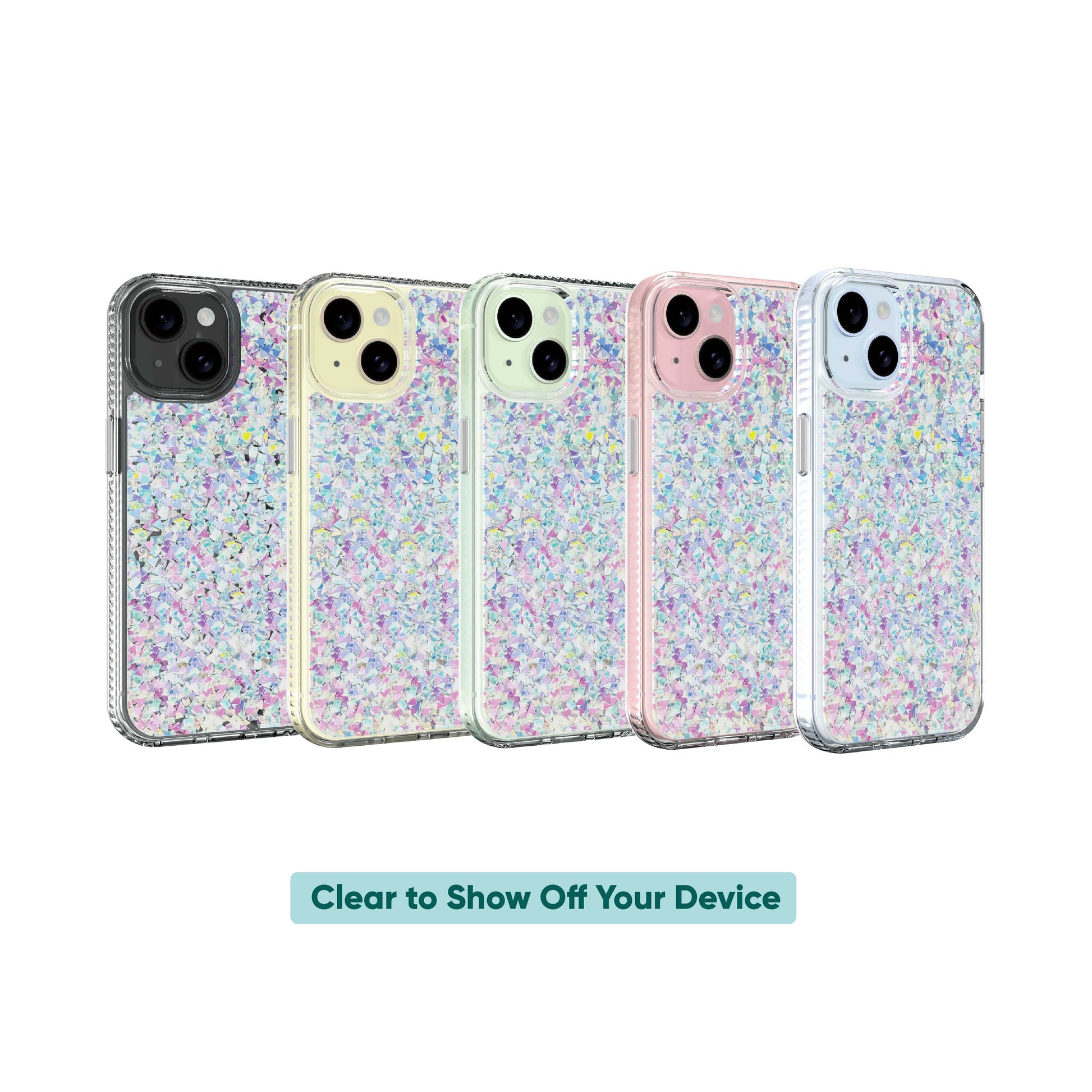 . Phone Case for Iphone 16E / Iphone 15 / Iphone 14 / Iphone 13 - Iridescent Glitter Fleck