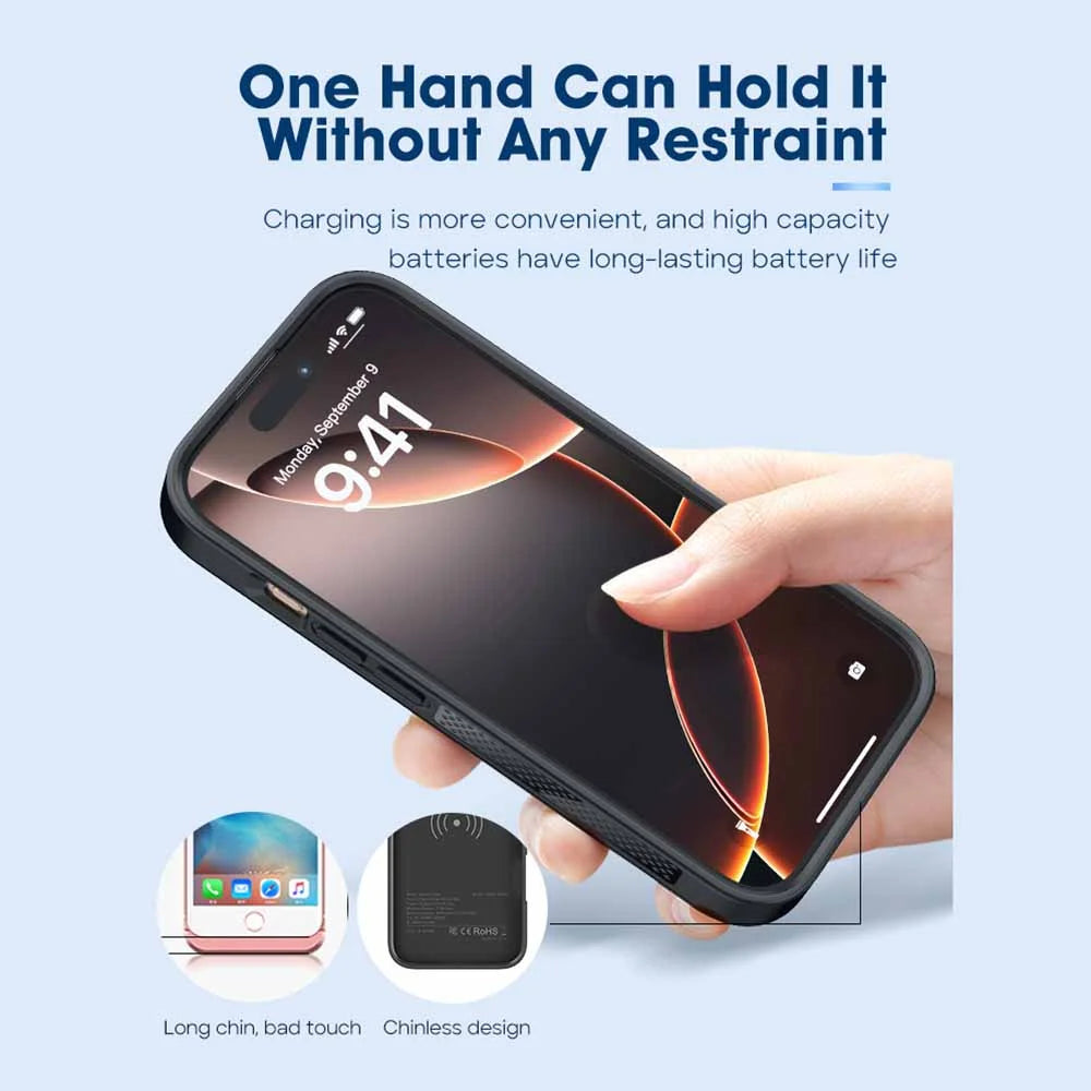 For Iphone 16 Pro 5000Mah Mobile Charger Power Bank Phone Case External Battery Case Charging Cover