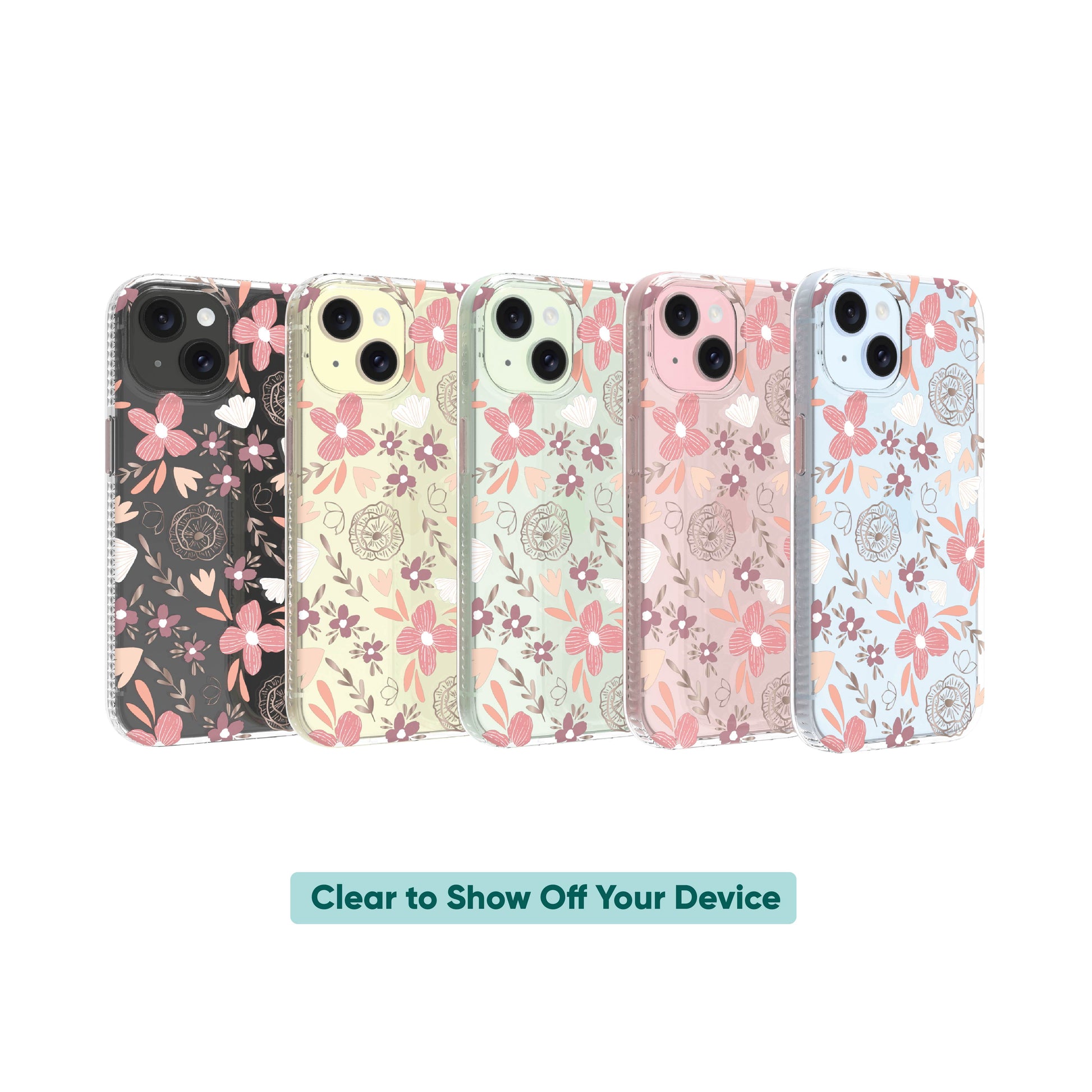 . Phone Case for Iphone 15 / Iphone 14 / Iphone 13 - Tropical Blush Floral