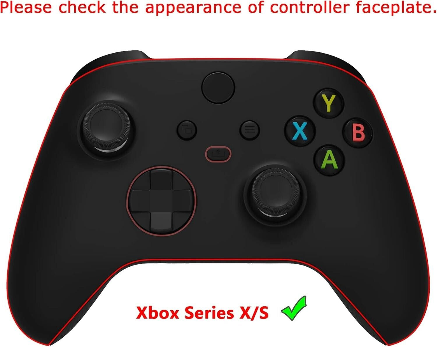 Black Pure Anti-Slip Cover Skin for Xbox Series Controller with Thumb Grip Caps