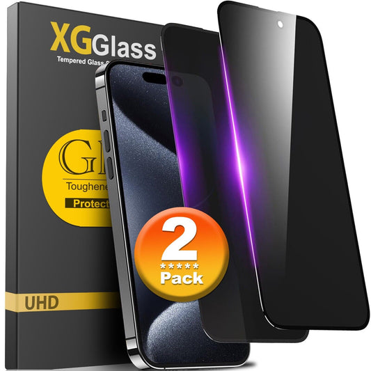 2X Iphone 16 15 Pro Max 14 13 12 11 plus Privacy Tempered Glass Screen Protector