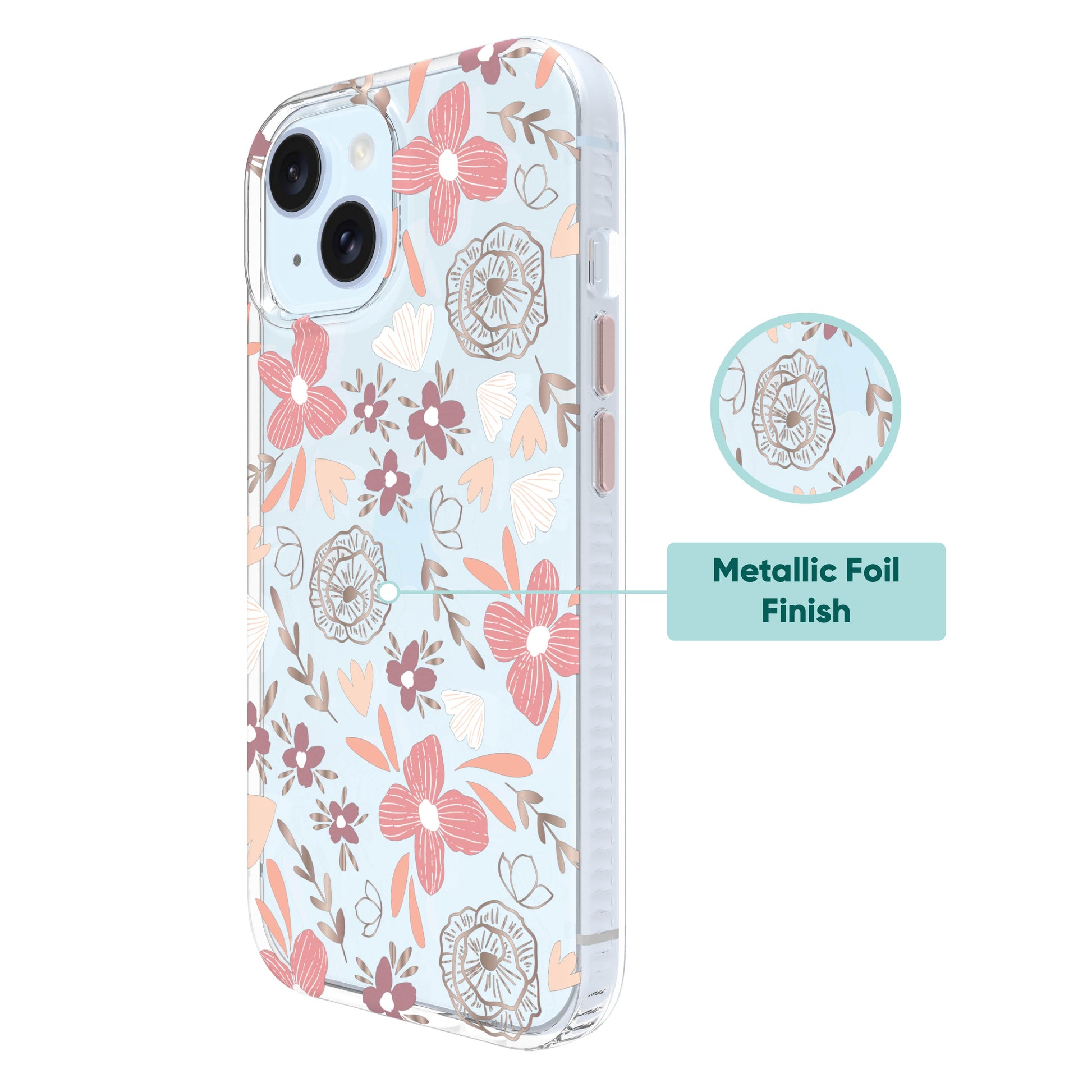 . Phone Case for Iphone 15 / Iphone 14 / Iphone 13 - Tropical Blush Floral