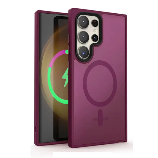 New Matte Wireless Charge Phone Case for Samsung Galaxy S25 S24 S23 S22 Ultra plus S20 S21 FE for Magsafe Magnetic Frosted Cover