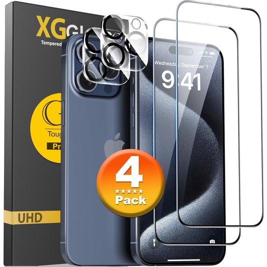 For Iphone 16 15 14 13 12 11 Pro Max Tempered Glass Screen Camera Protector