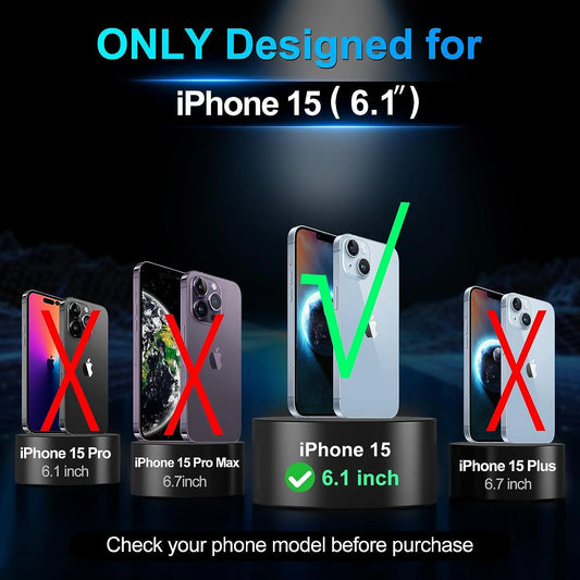 Designed for Iphone 15 Case with Magnetic Invisible Stand [Compatible with Magsafe] Shockproof Slim Transparent Clear Magnetic Case for Iphone 15 Phone Case, Blue Ring