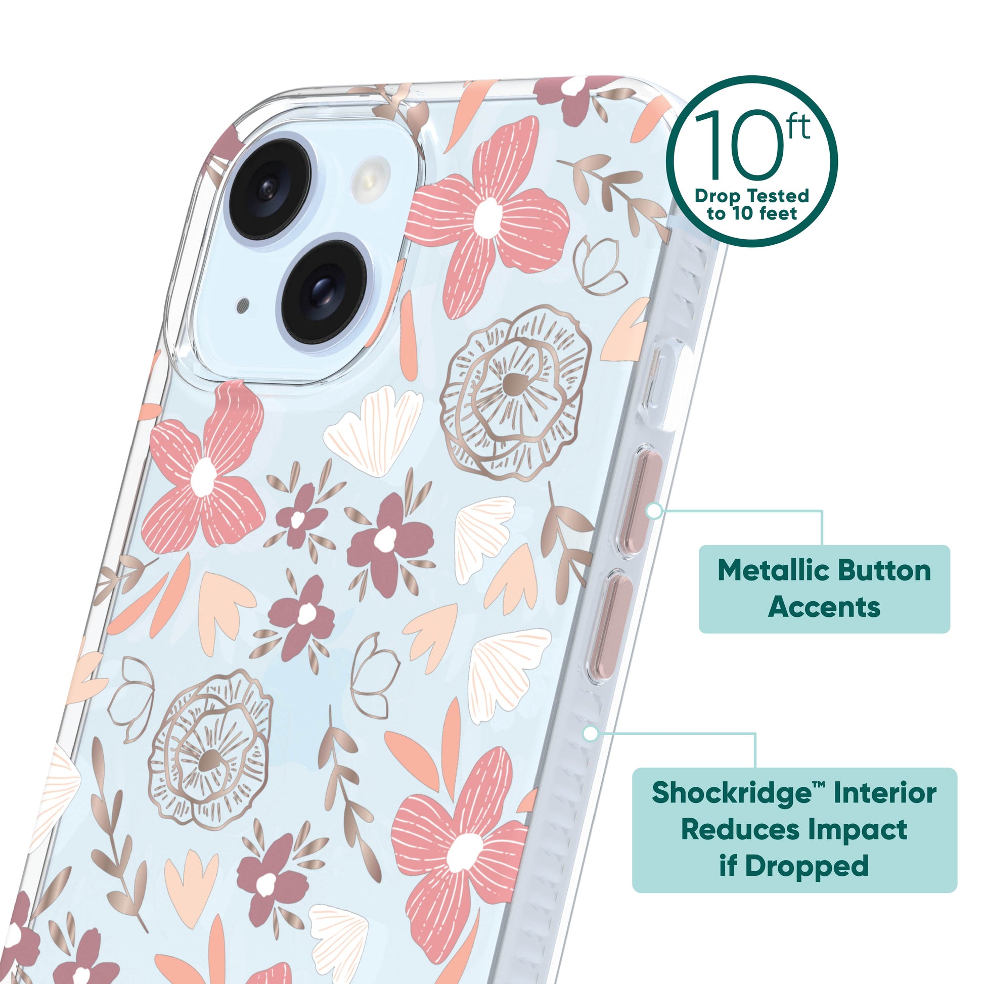 . Phone Case for Iphone 15 / Iphone 14 / Iphone 13 - Tropical Blush Floral