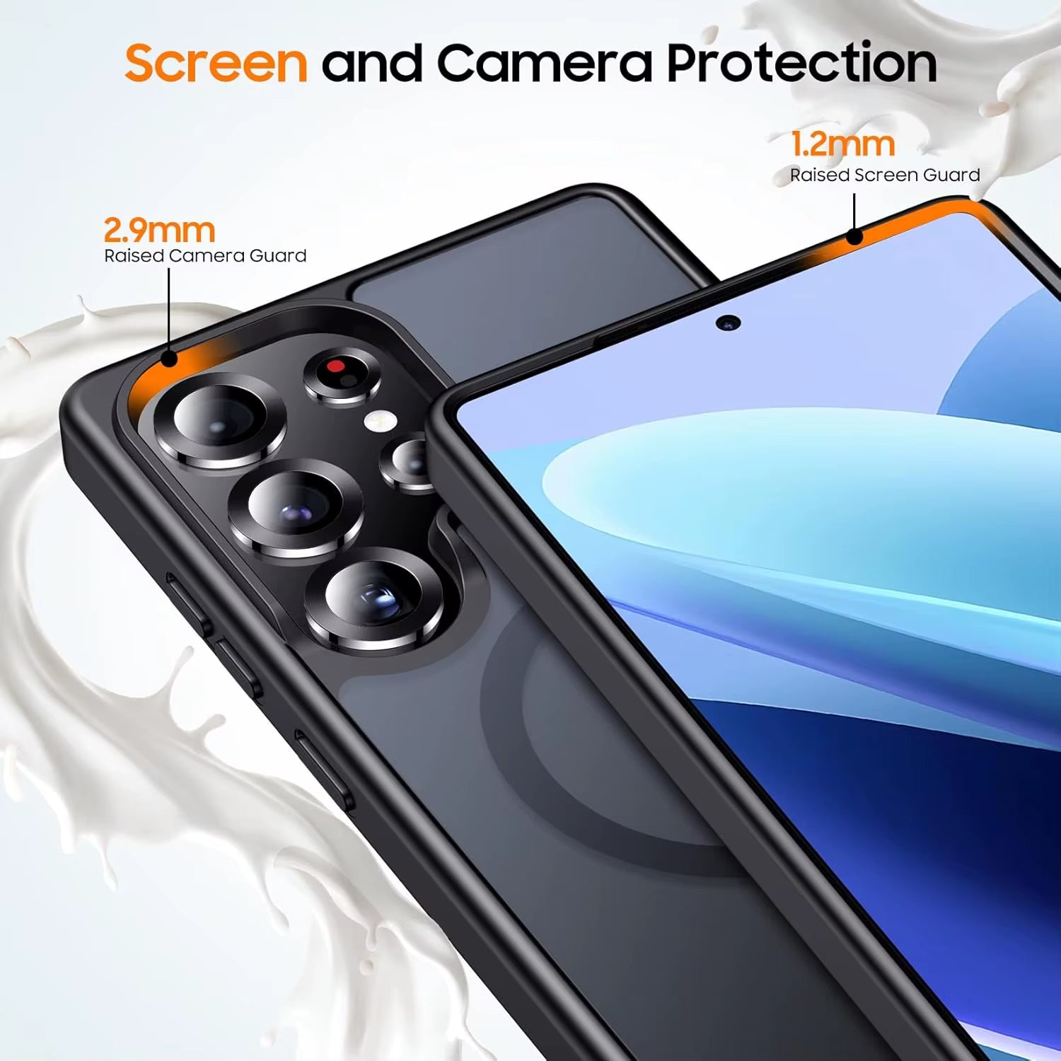 Matte Black Case for Samsung Galaxy S25 Ultra S24 FE S23 plus S22 Magsafe Mag Safe Translucent Magnetic Phone Cover Accessories