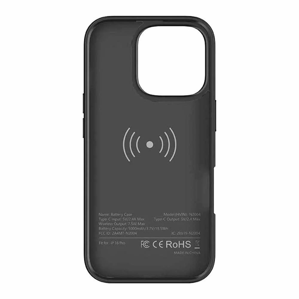 For Iphone 16 Pro 5000Mah Mobile Charger Power Bank Phone Case External Battery Case Charging Cover
